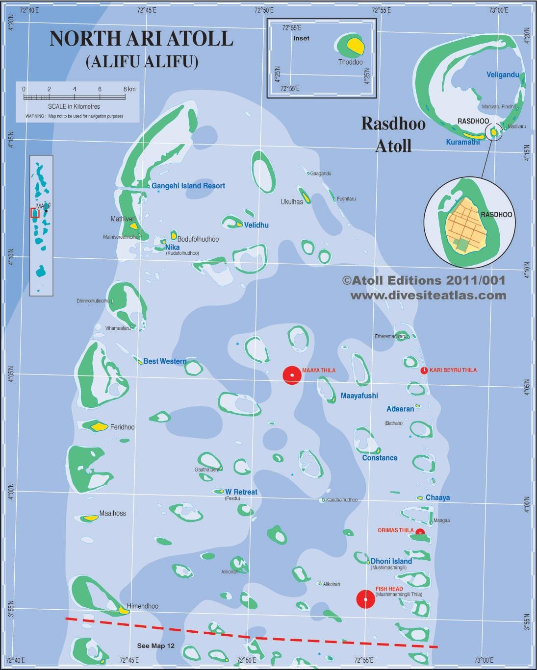 карта Ari Atoll Малдиви