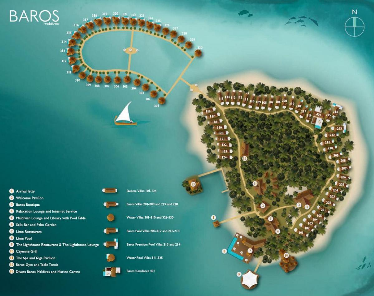 карта барос Малдивите