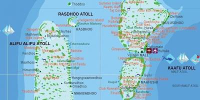 Карта на Малдивите туристически
