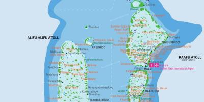 - Близко летище на Малдивите, на картата