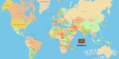 Карта на малдивските острови на картата на света